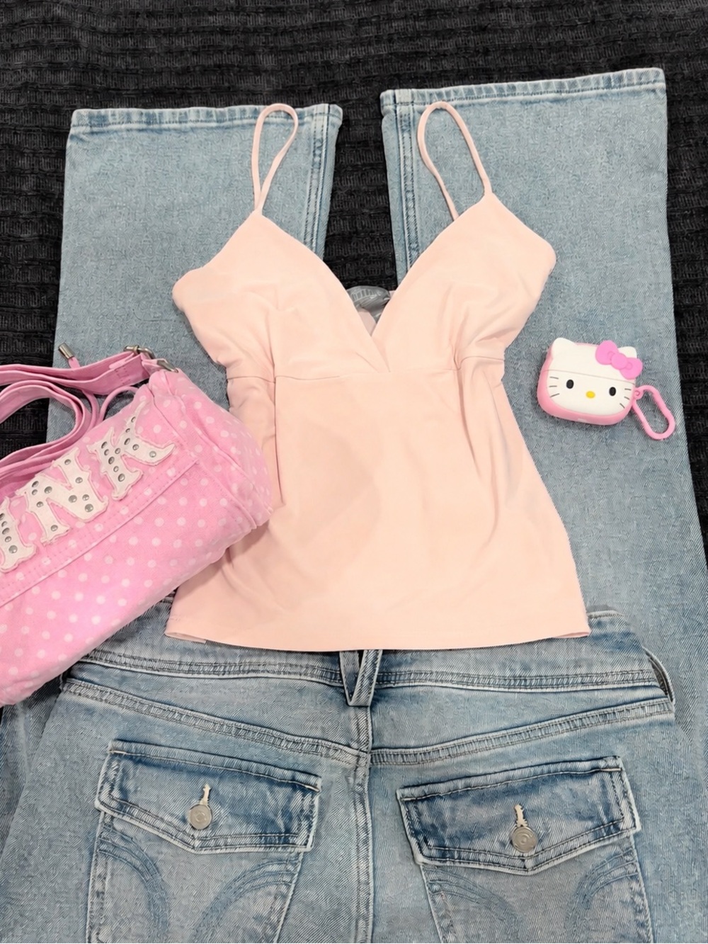y2k/coquette-style Blush Pink Spaghetti Strap Cami